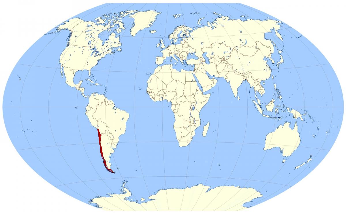 munduko mapa erakutsiz Chile