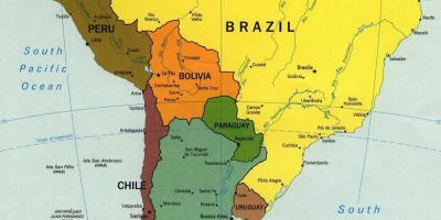 Chile herrialdea munduko mapa