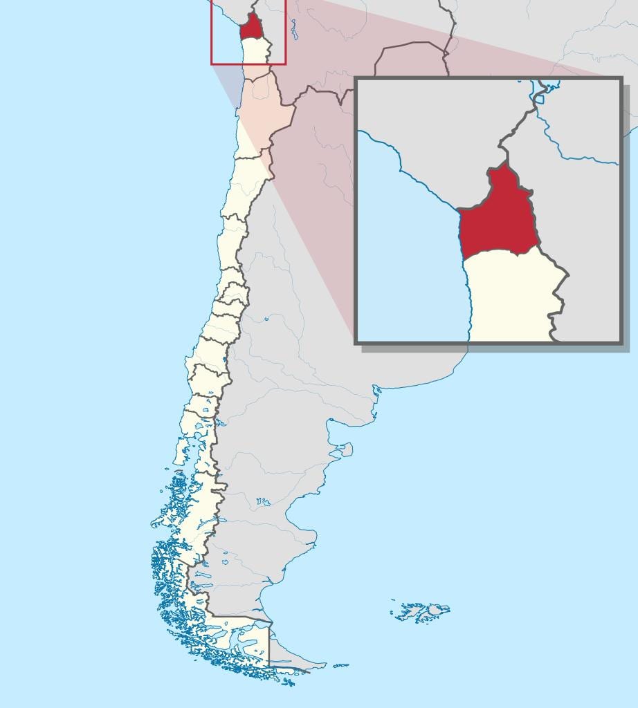Mapa arica (Txile)