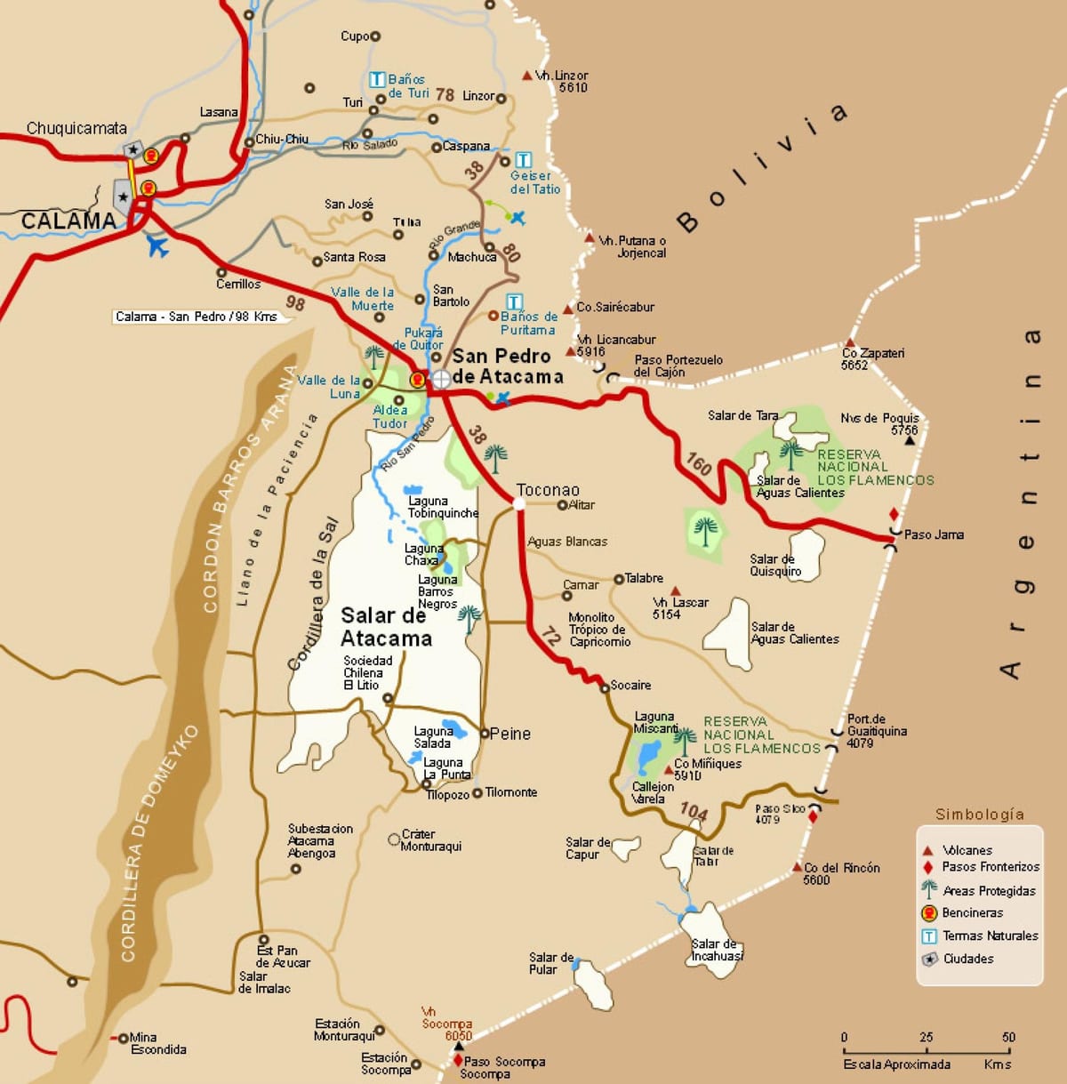 Mapa atacama (Txile)