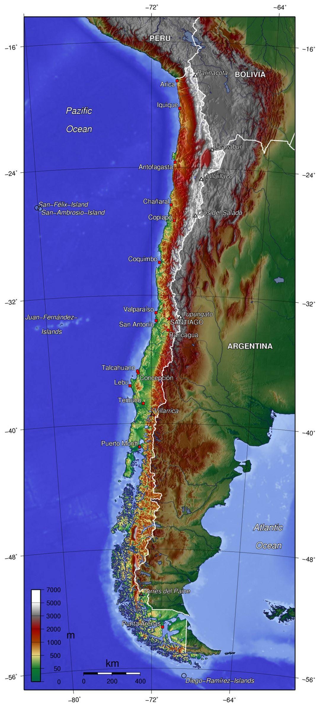 Txileko geografia mapa
