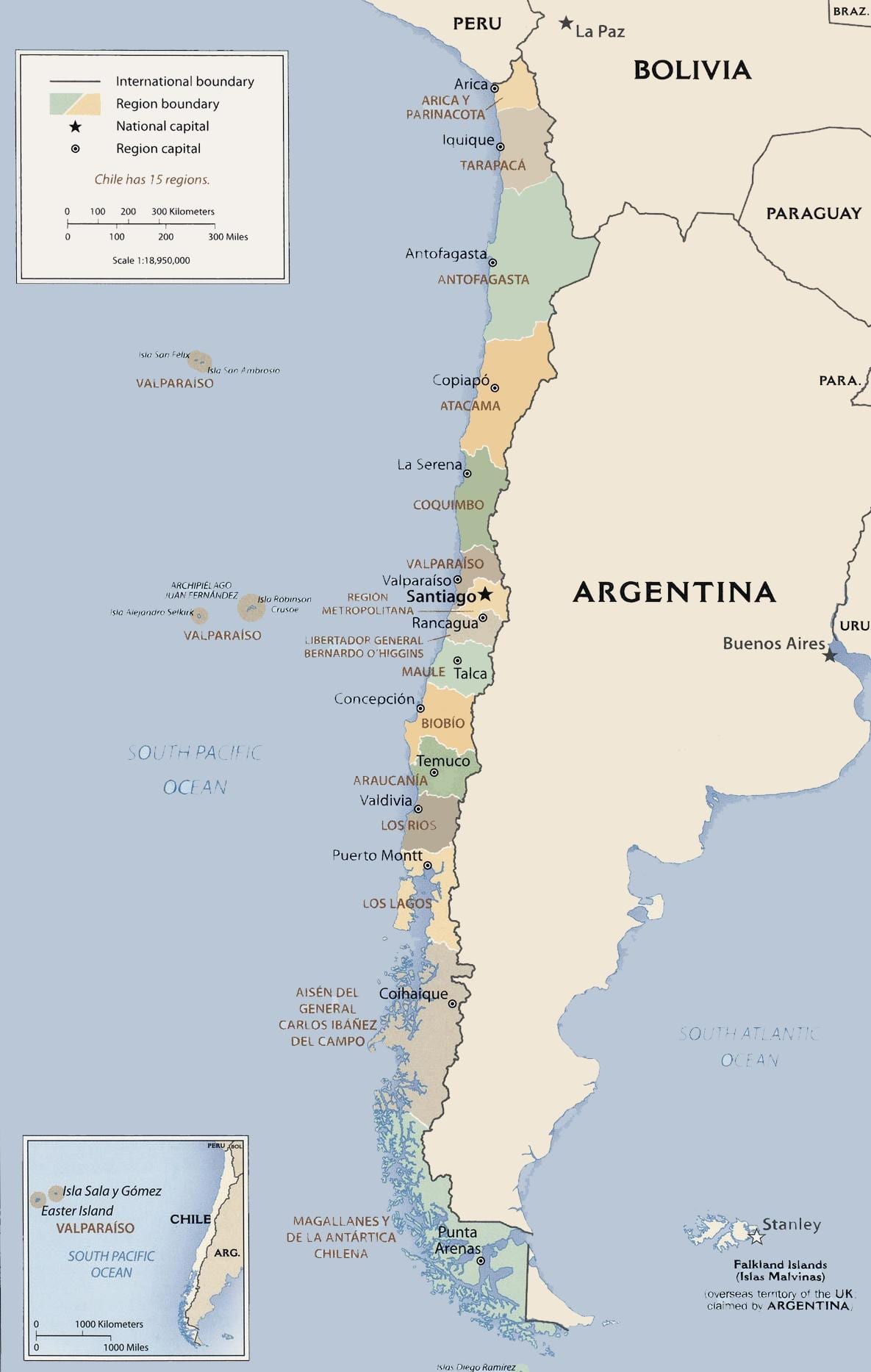 Mapa politiko Chile