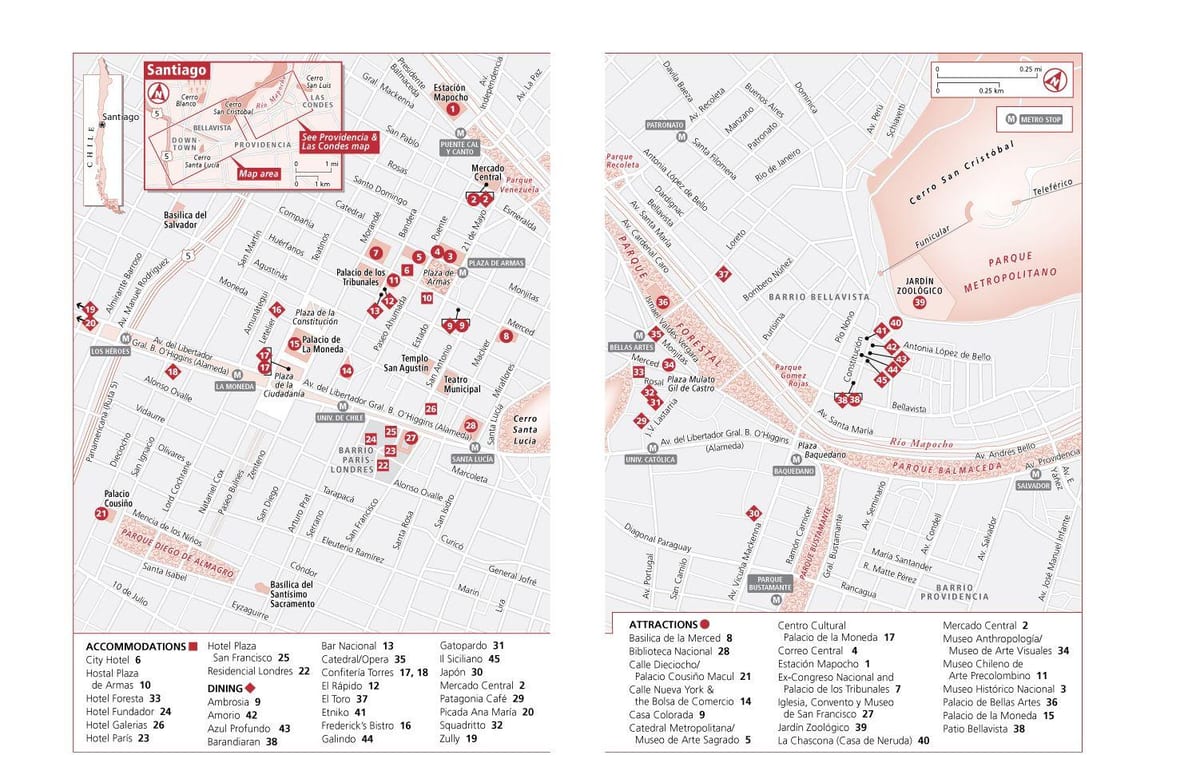 downtown santiago Chile mapa
