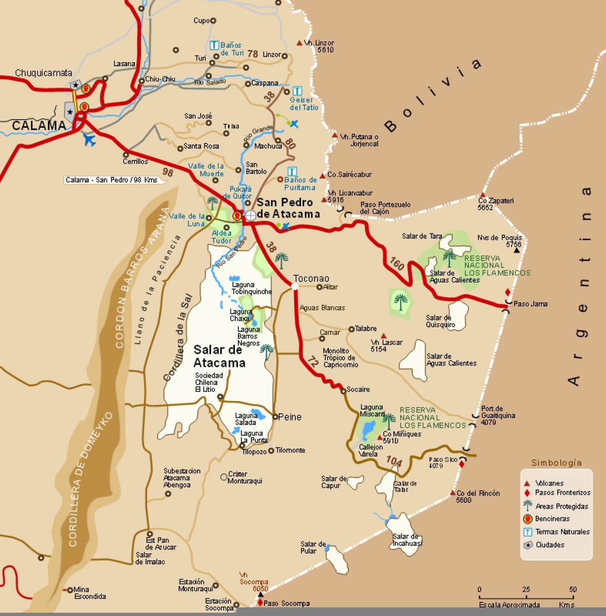 atacama (Txile) mapa