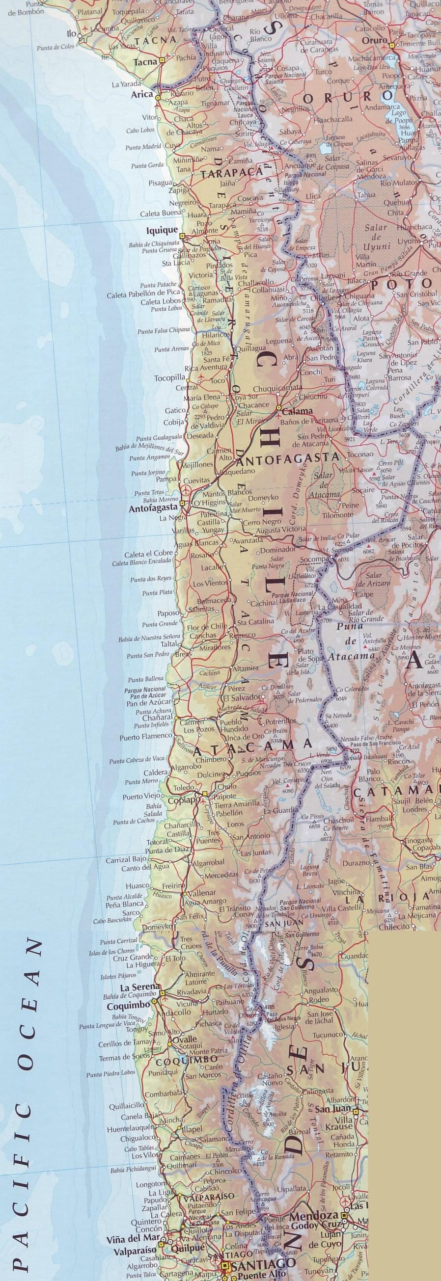 Mapa Txile errepidea