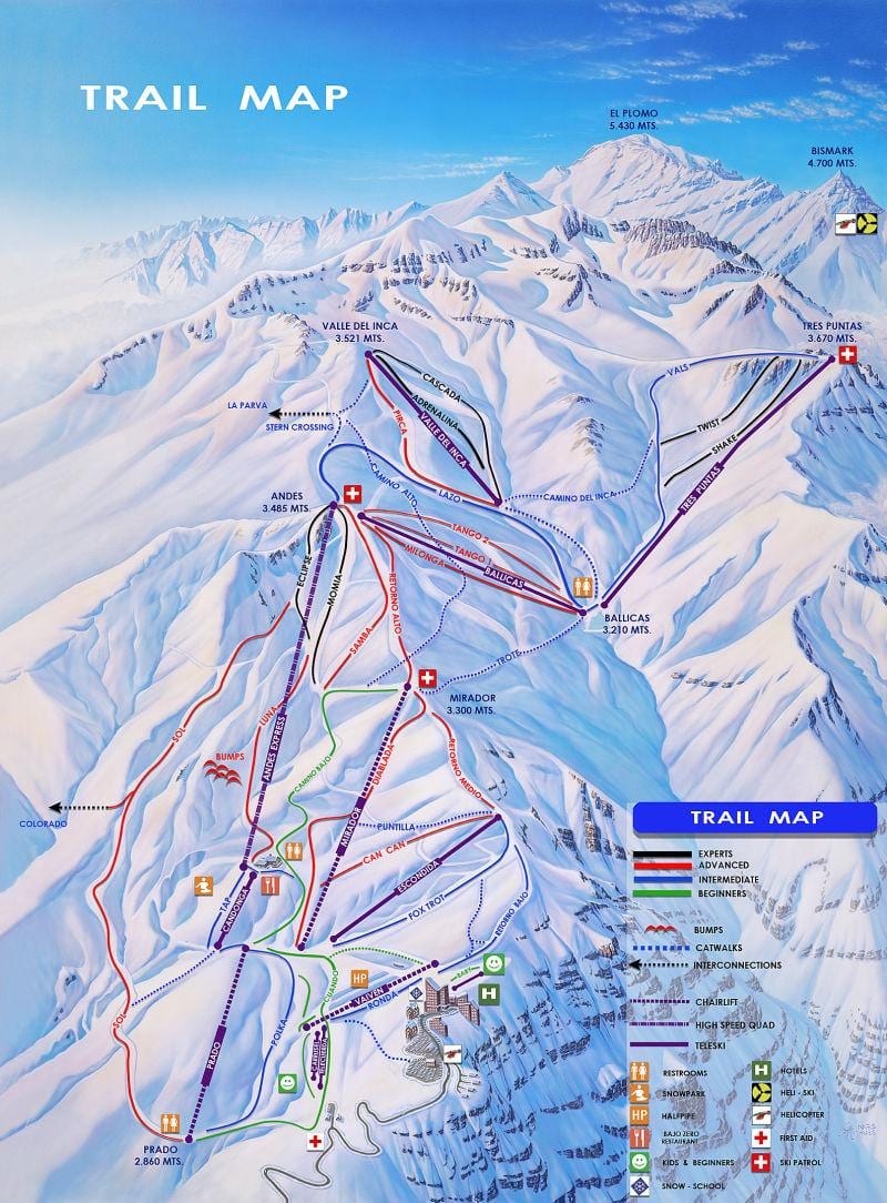 Mapa Txile eski-estazioak