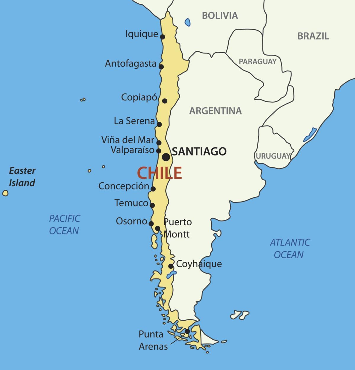 Mapa de Chile herrialdea