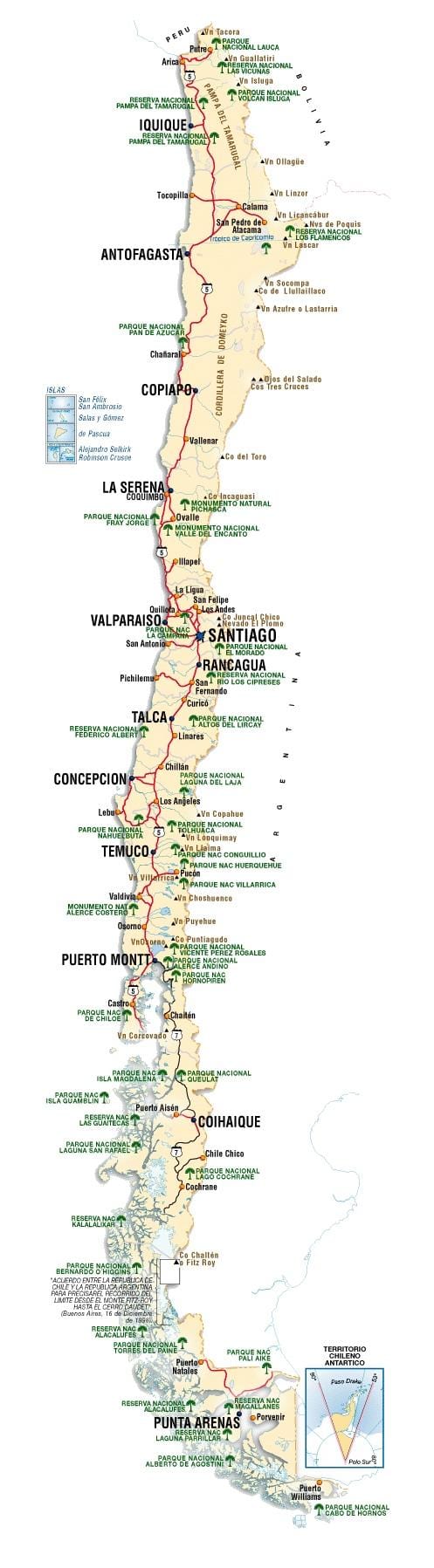 Txile erakargarri mapa