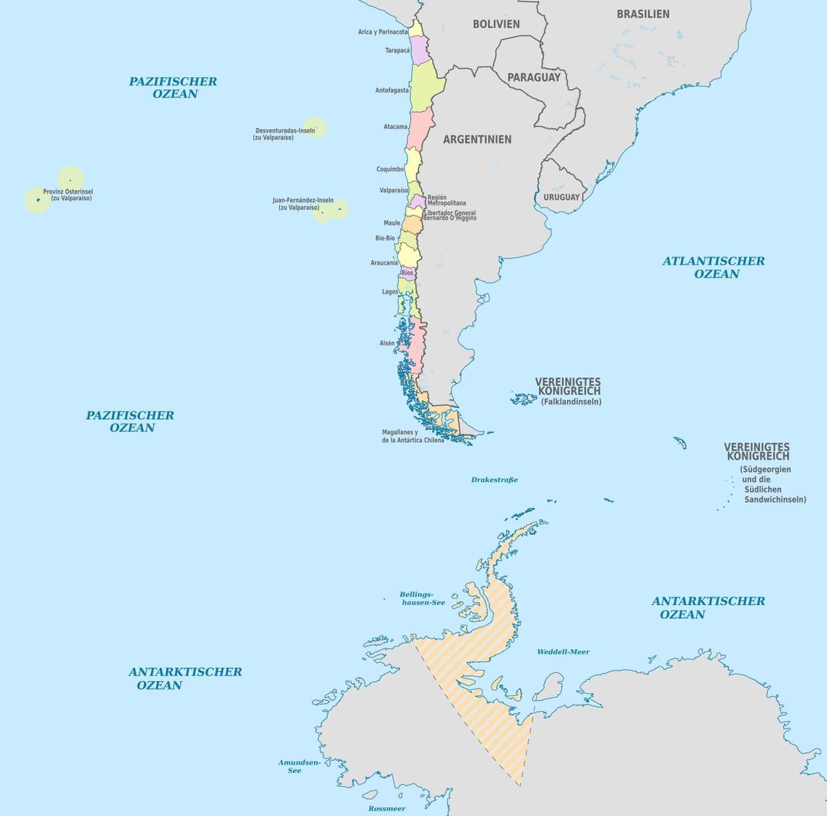 Mapa Txile uharteak