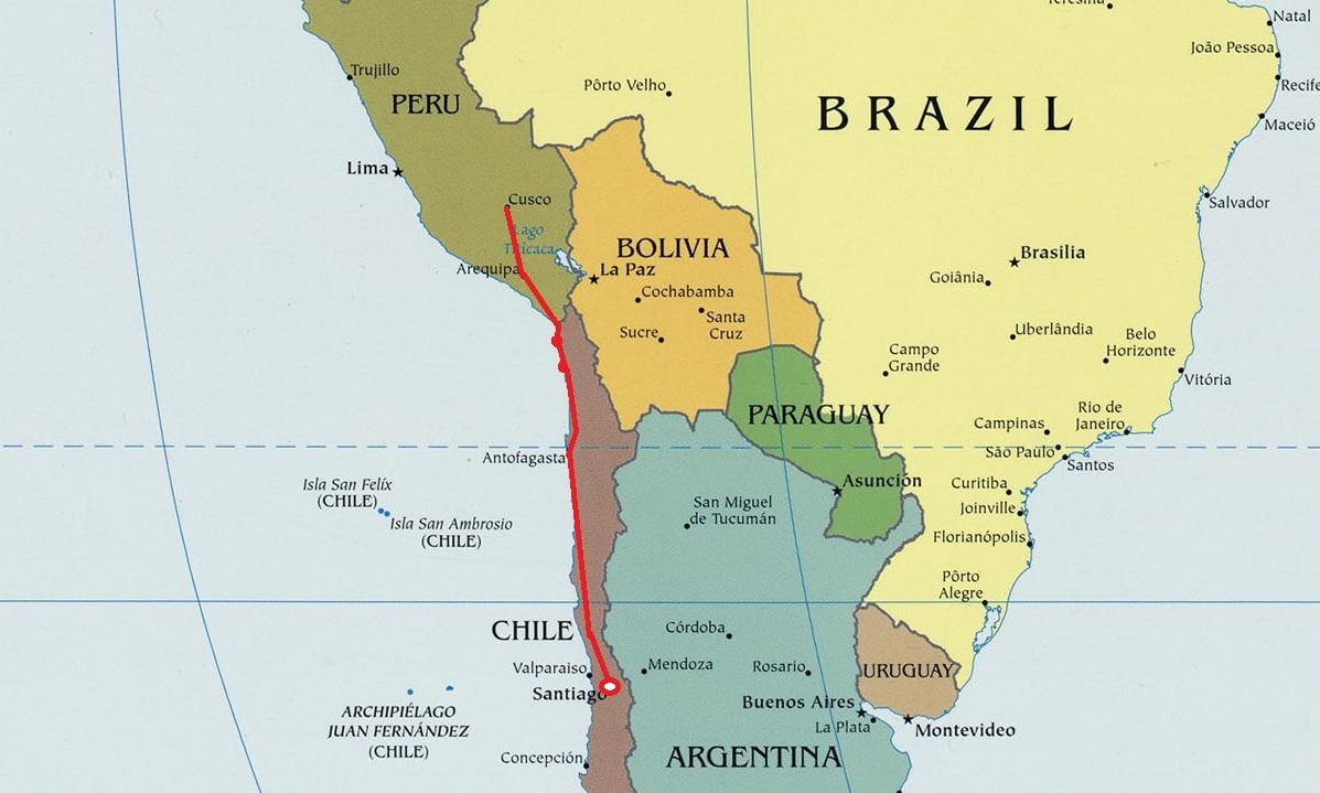 Txileko iparraldeko mapa