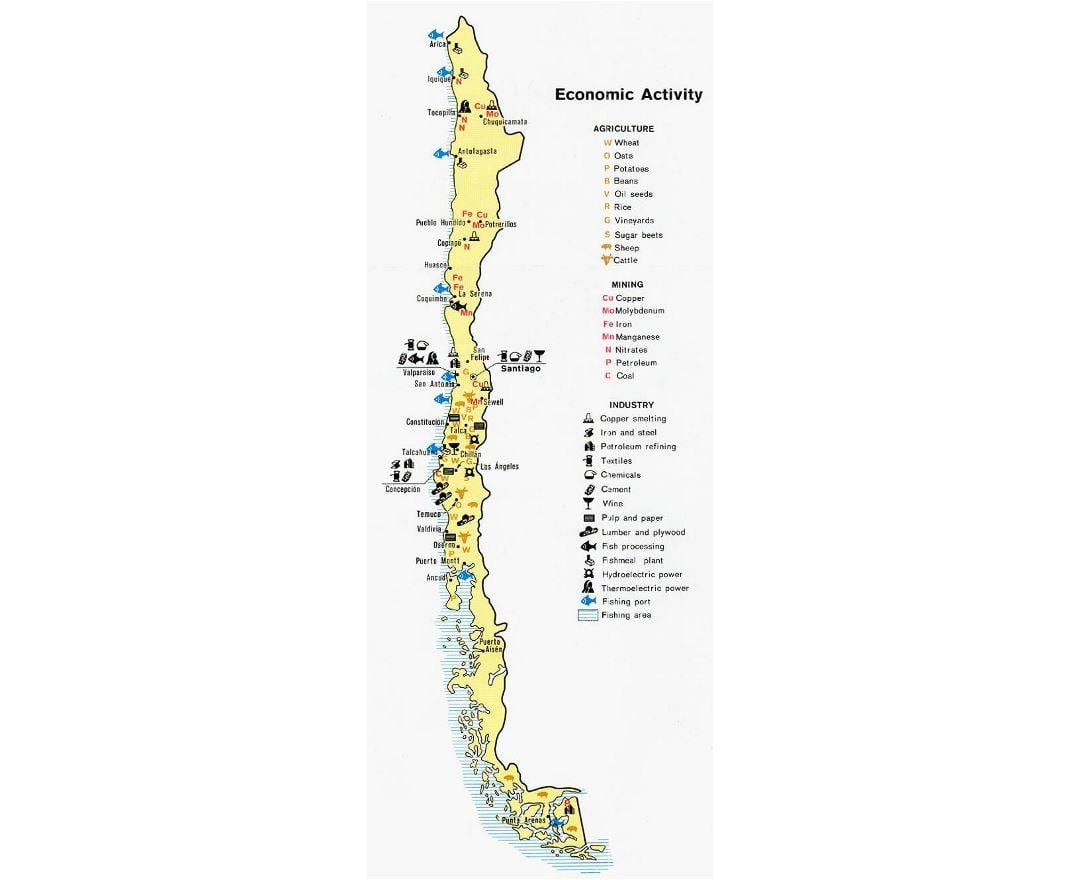 Mapa Txileko portu