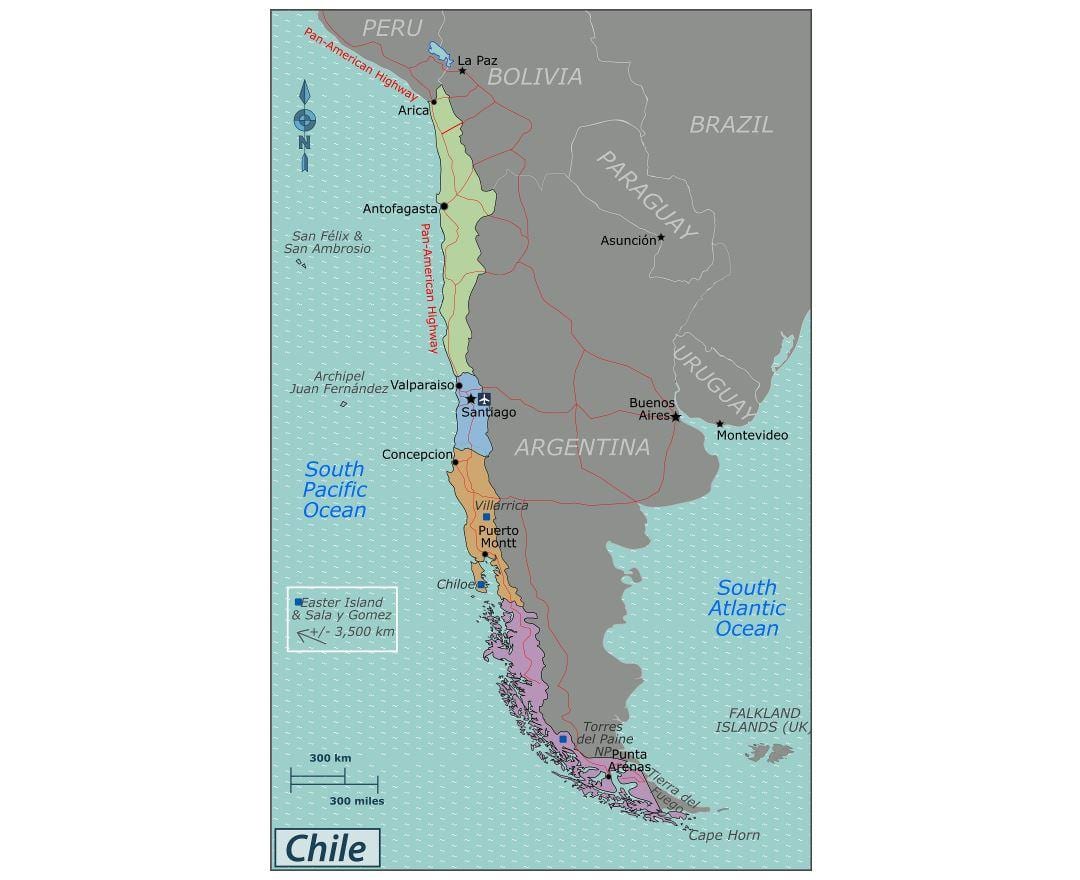 Mapa valdivia Chile