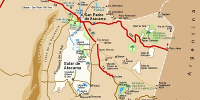 Atacama (Txile) mapa