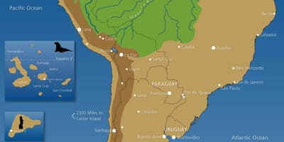 Mapa Txileko andeetan mendiak