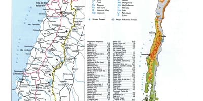 Mapa Txile baliabide naturalak 